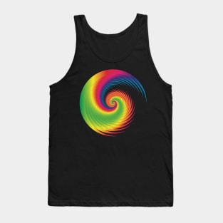 multicolored spiral in black Tank Top